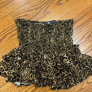 Zara cheetah mini skort